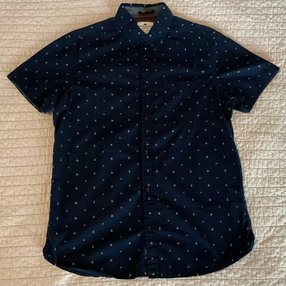 Ditch Plains by Ricky Singh Anchor and Helm s/s button down shirt